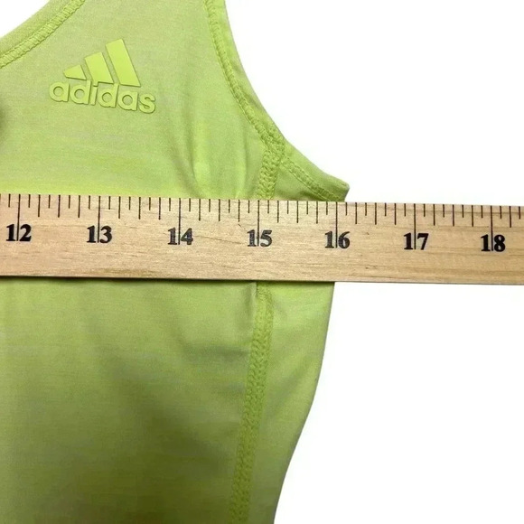 Adidas Neon Green Workout Tank Black and White Stretchy Straps | Size Small - Picture 5 of 7